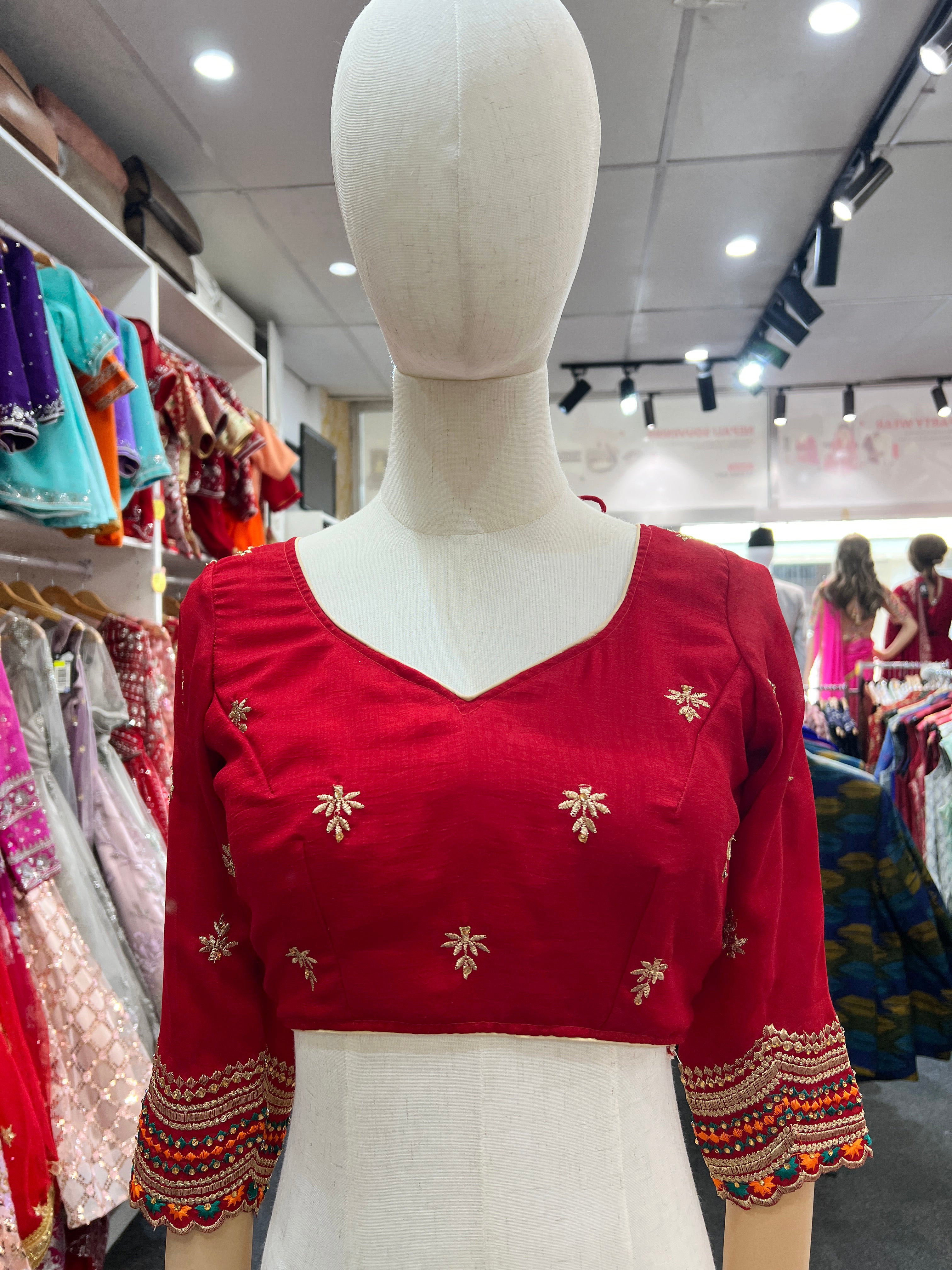 Designer Blouse Red 34